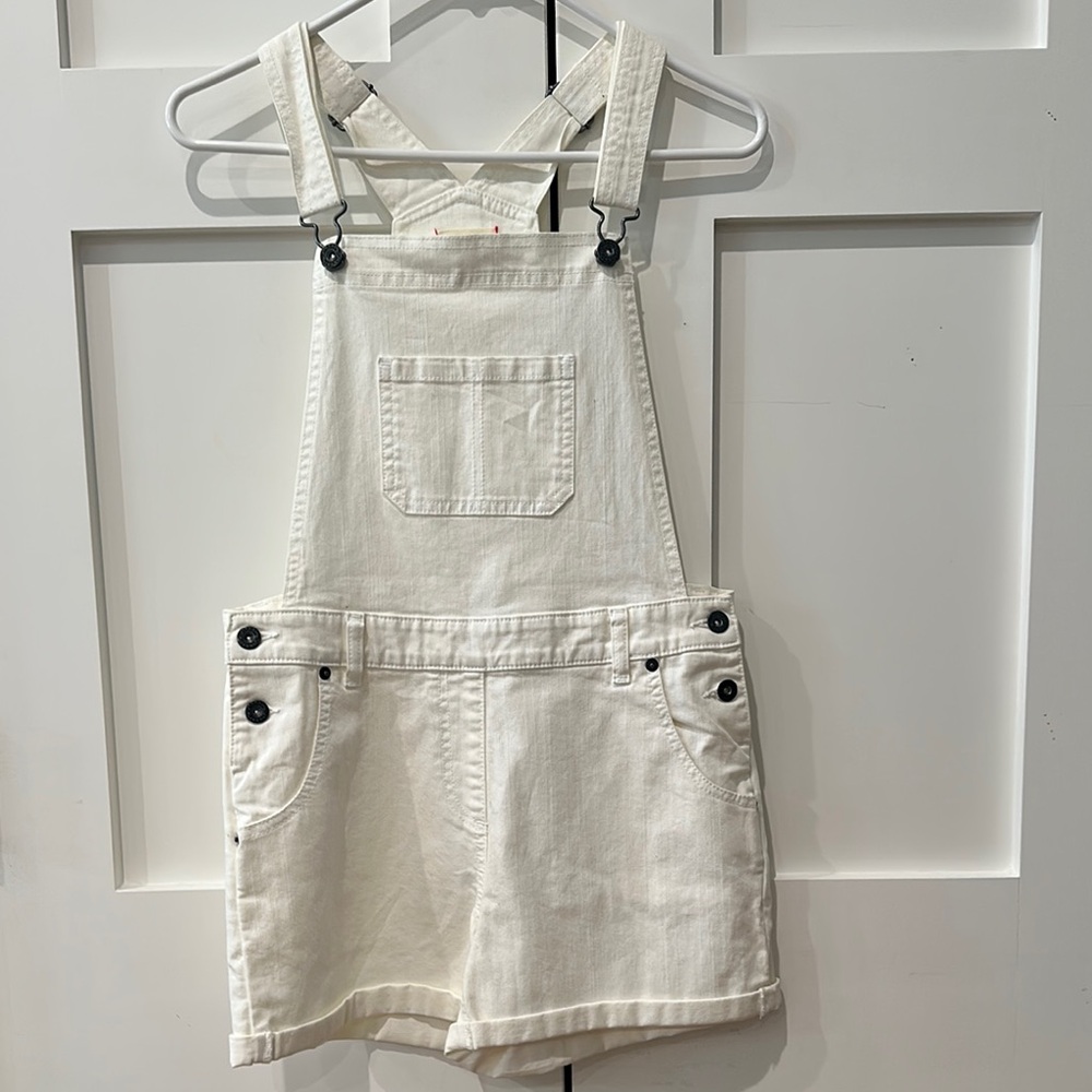 Kids/Girl White Denim Overalls Shorts never worn